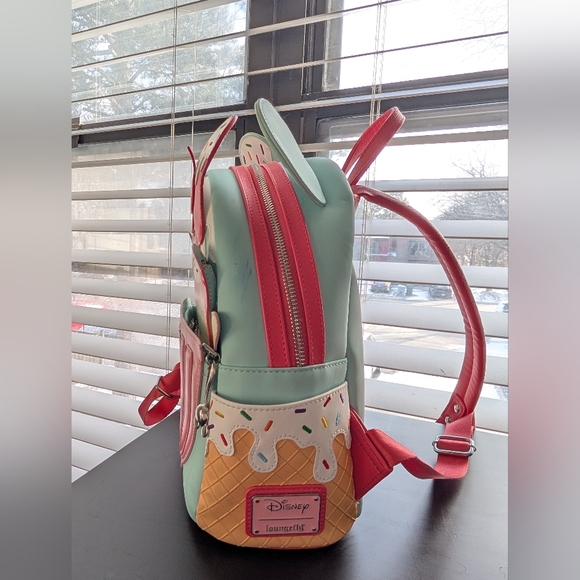 HTF Rare Loungefly Minnie Disney Sundae Ice Cream Small Backpack - Picture 4 of 6